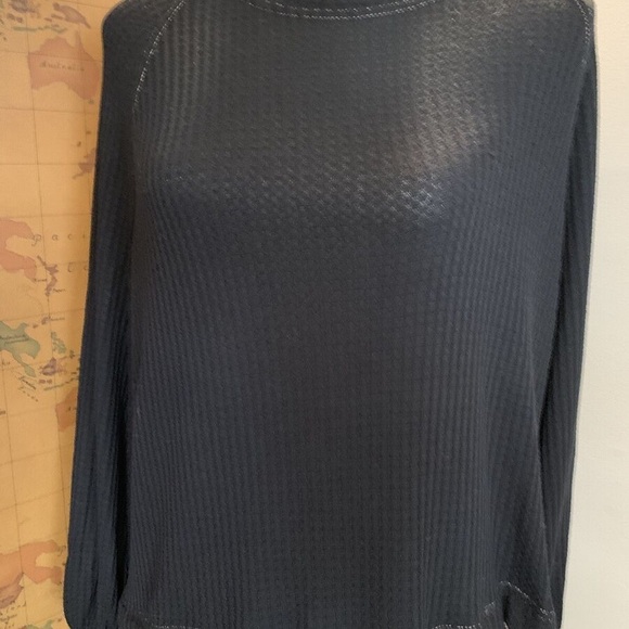 Free People Black Thermal Floral Tiered Bottom Long Sleeve Dress - Picture 7 of 7